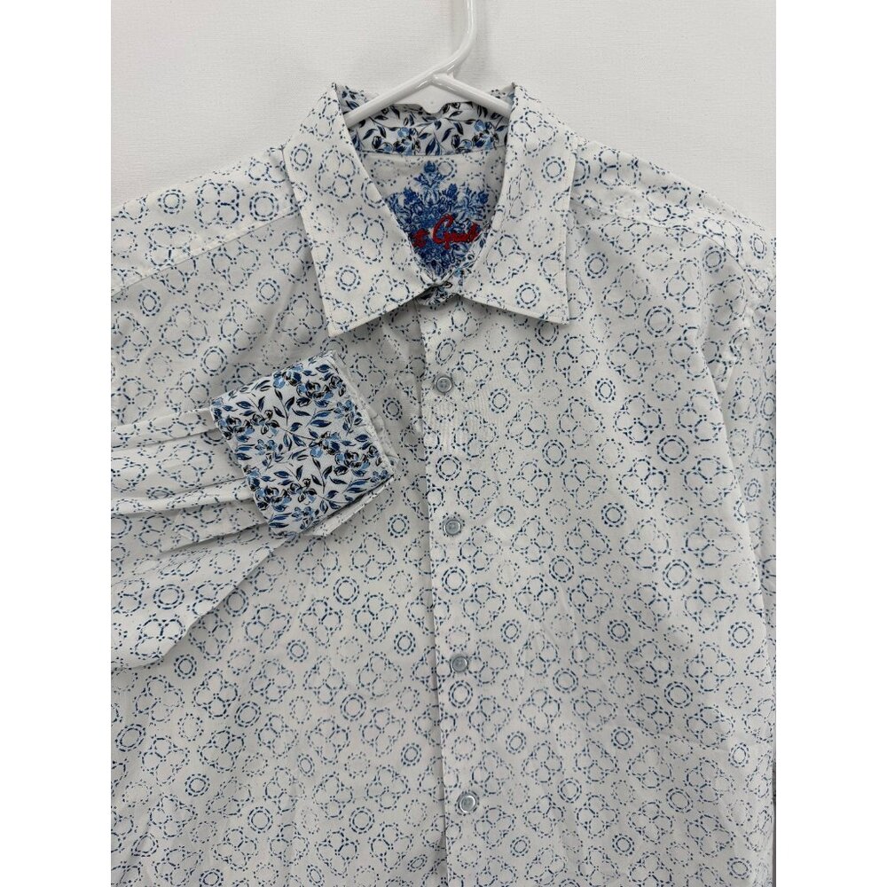 Robert Graham Geometric AOP Long Sleeve Mens M Flip Cuff Preppy Classic